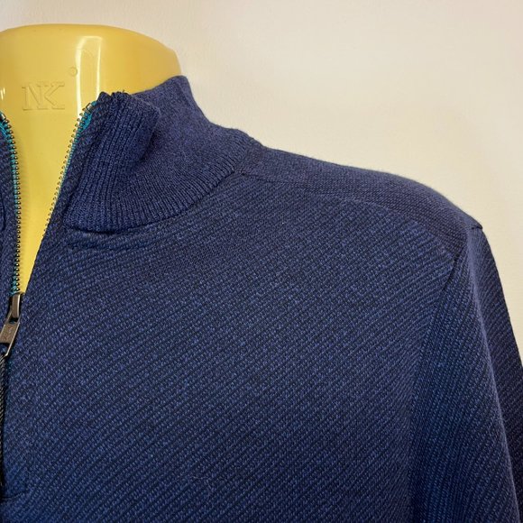 Robert Graham Men's 1/4 Zip Blue Sweater - NWT - Picture 2 of 4
